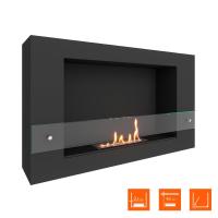 Биокамин SteelHeat WALL LONG 900 LITE черный, стекло Биокамин SteelHeat WALL LONG 900 LITE черный, стекло