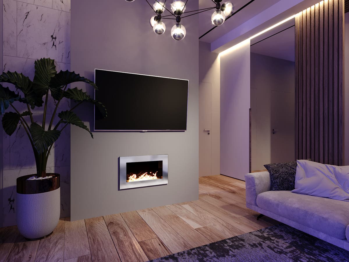 Биокамин "Русский огонь" Хай-тек 650V встраиваемый с декоративным стеклом (стемалитом) по цене 28 350 руб.