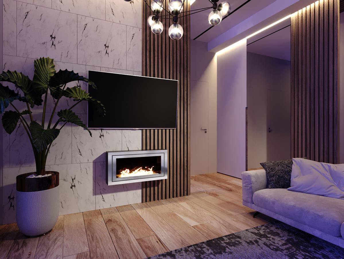 Биокамин "Русский огонь" Стенли 800N настенный с декоративным стеклом (стемалитом) по цене 36 100 руб.