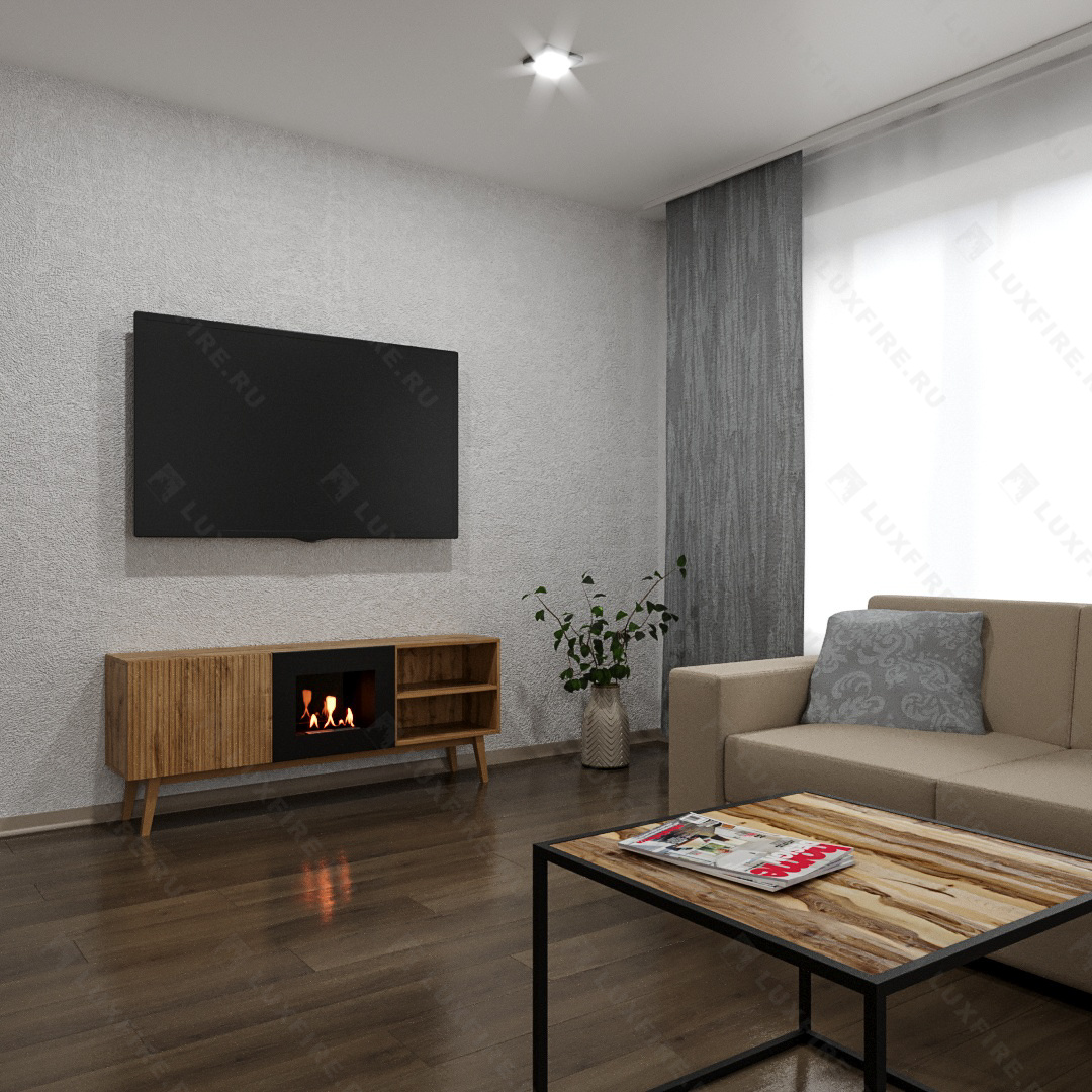 Тумба ТВ Lux Fire "Волга" напольная 1500, дуб вотан, с биокамином 500 Тумба ТВ Lux Fire "Волга" напольная 1500, дуб вотан, с биокамином 500 по цене 67 603 руб.