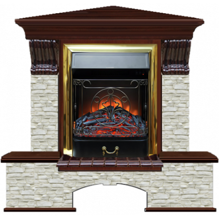 Бостон К Грот однотонный угловой (красное дерево)+Majestic Brass