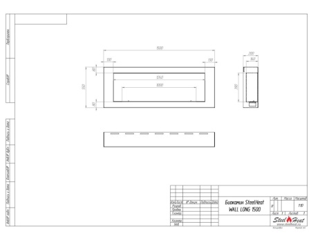 Биокамин SteelHeat WALL ONE 1200 LITE черный, стемалит по цене 47 250 руб.
